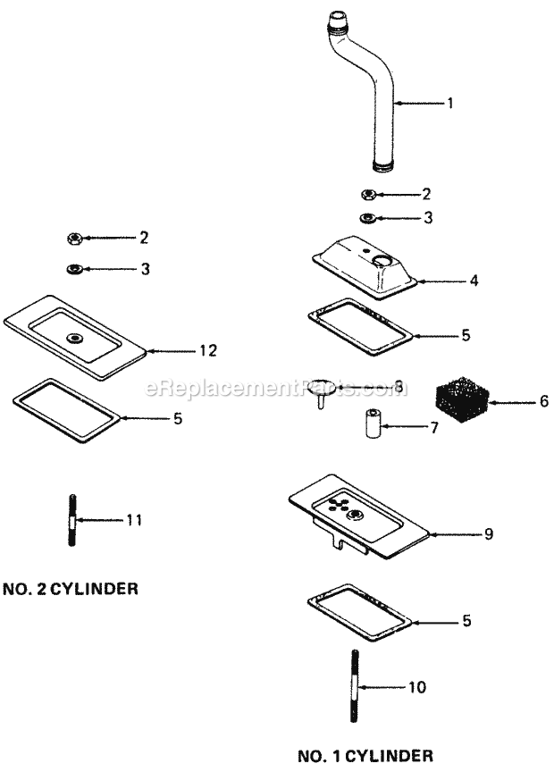 Breather & Vent Diagram and Parts List for 1882 800000-821059, 140-721-100, 141-721-100 Cub Cadet Lawn Tractor